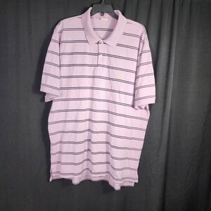 Brooks Brothers‎ Mens XXL Performance Polo Shirt Lavender Navy Stripe Cotton
